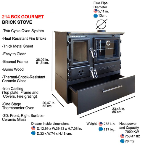 Indoor Wood Burner Stove Multifunctional Kitchen Living Room Stove for Heating Stovetop Cooking Baking Oven Eco Design Rustic Aesthetic